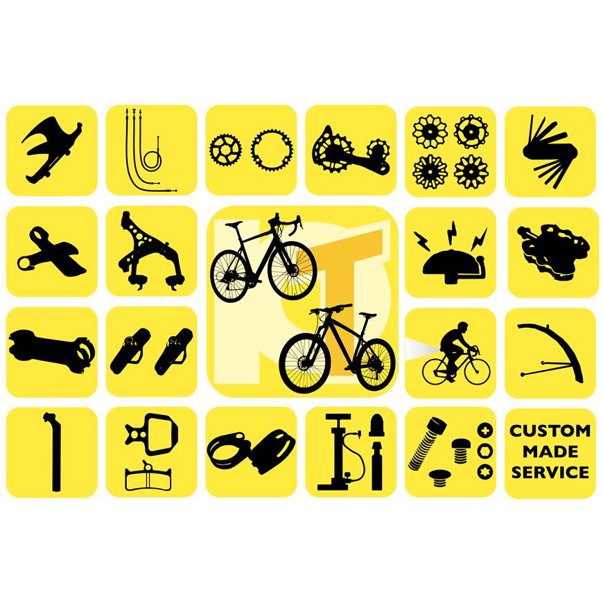 Uma variedade de acessórios está disponível, para que você possa personalizar suas próprias bicicletas
